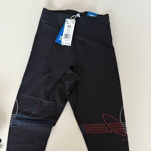 Adidas Charcoal Tights with Blue Tag